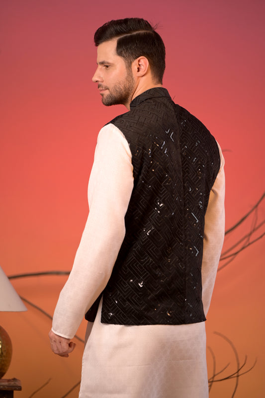 Luxe Black Velvet Nehru Jacket