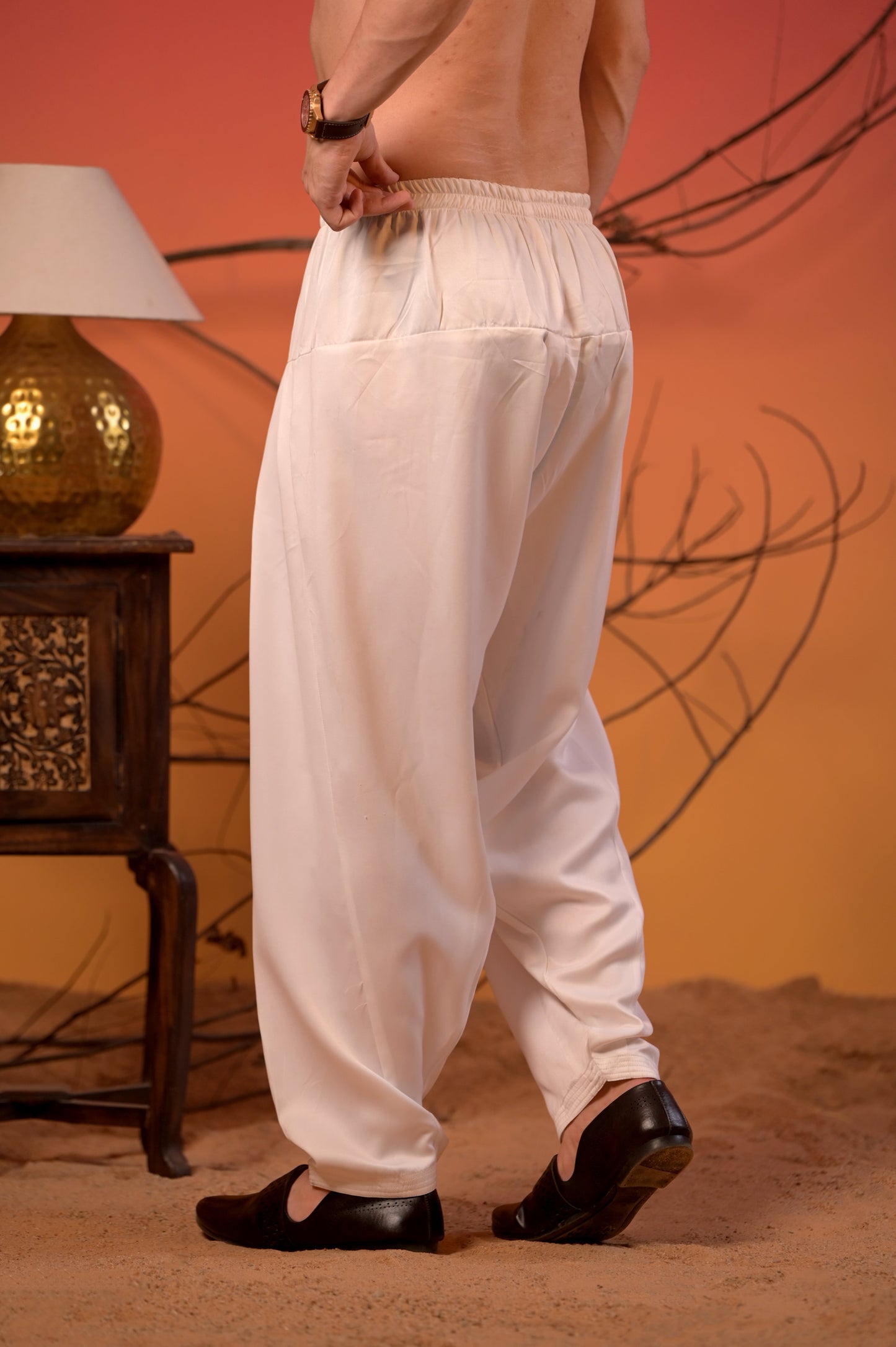 Festive Olive Green Silk Kurta with White Salwar set